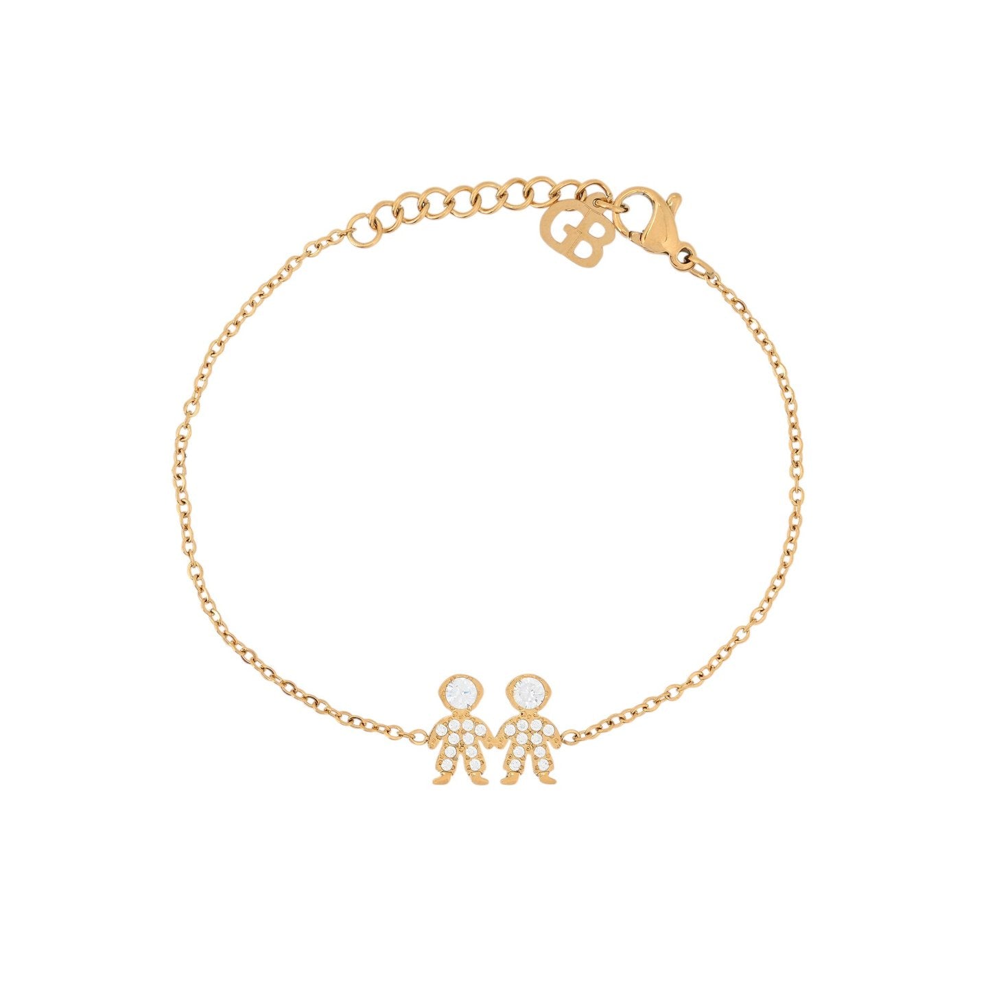 Bracelet Alba acier et zircones deux garçons