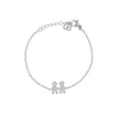 Bracelet Alba acier et zircones deux garçons