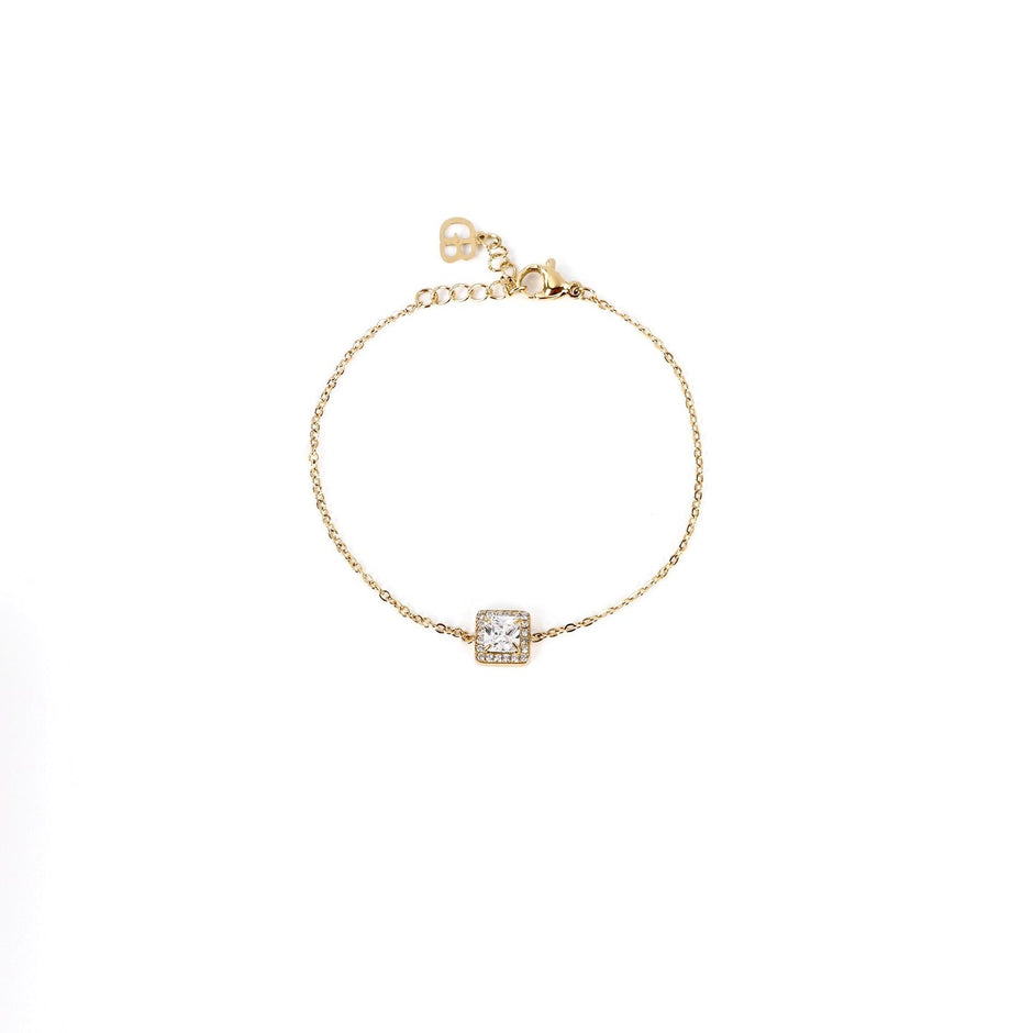 Bracelet Alba en acier pierre carré