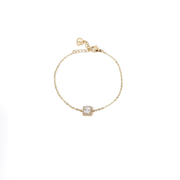 Bracelet Alba en acier pierre carré