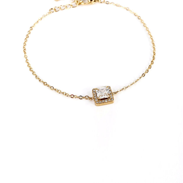Bracelet Alba en acier pierre carré