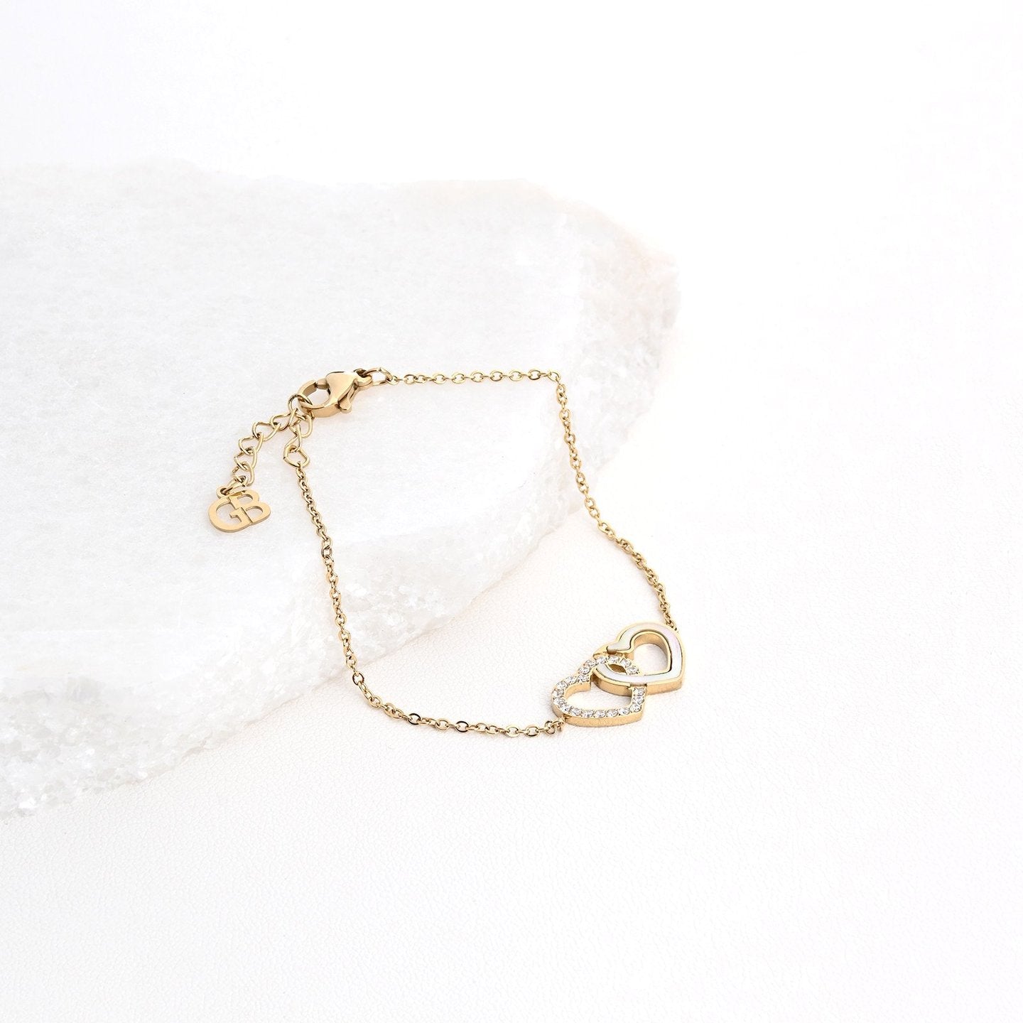 Bracelet Alba en acier cœurs entrelacé