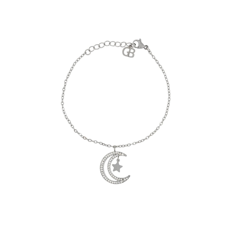 Bracelet Alba en acier lune et étoile