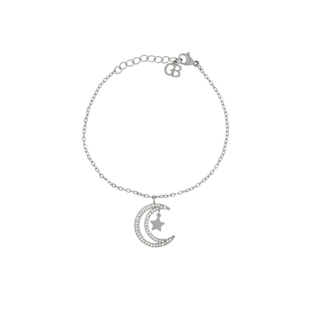 Bracelet Alba en acier lune et étoile