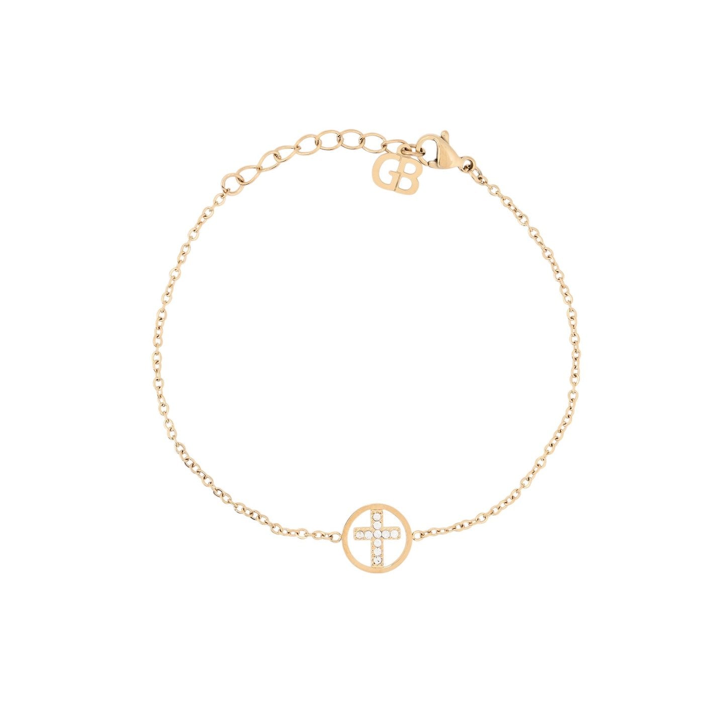 Bracelet Alba en acier croix avec brillantes