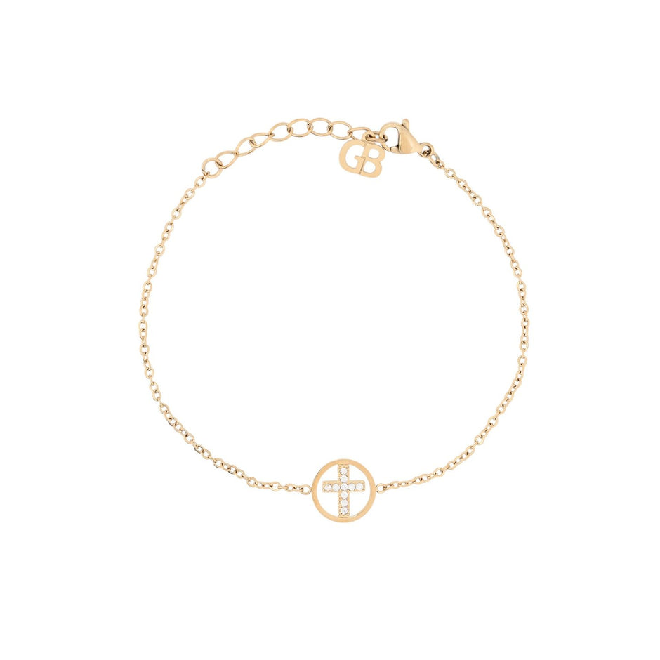 Bracelet Alba en acier croix avec brillantes