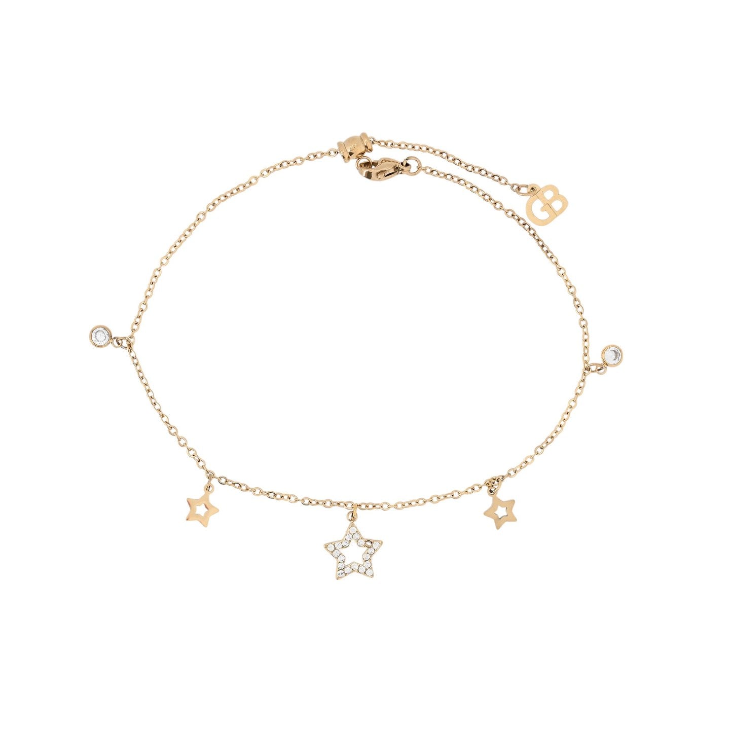 Bracelet Alba de cheville acier étoiles