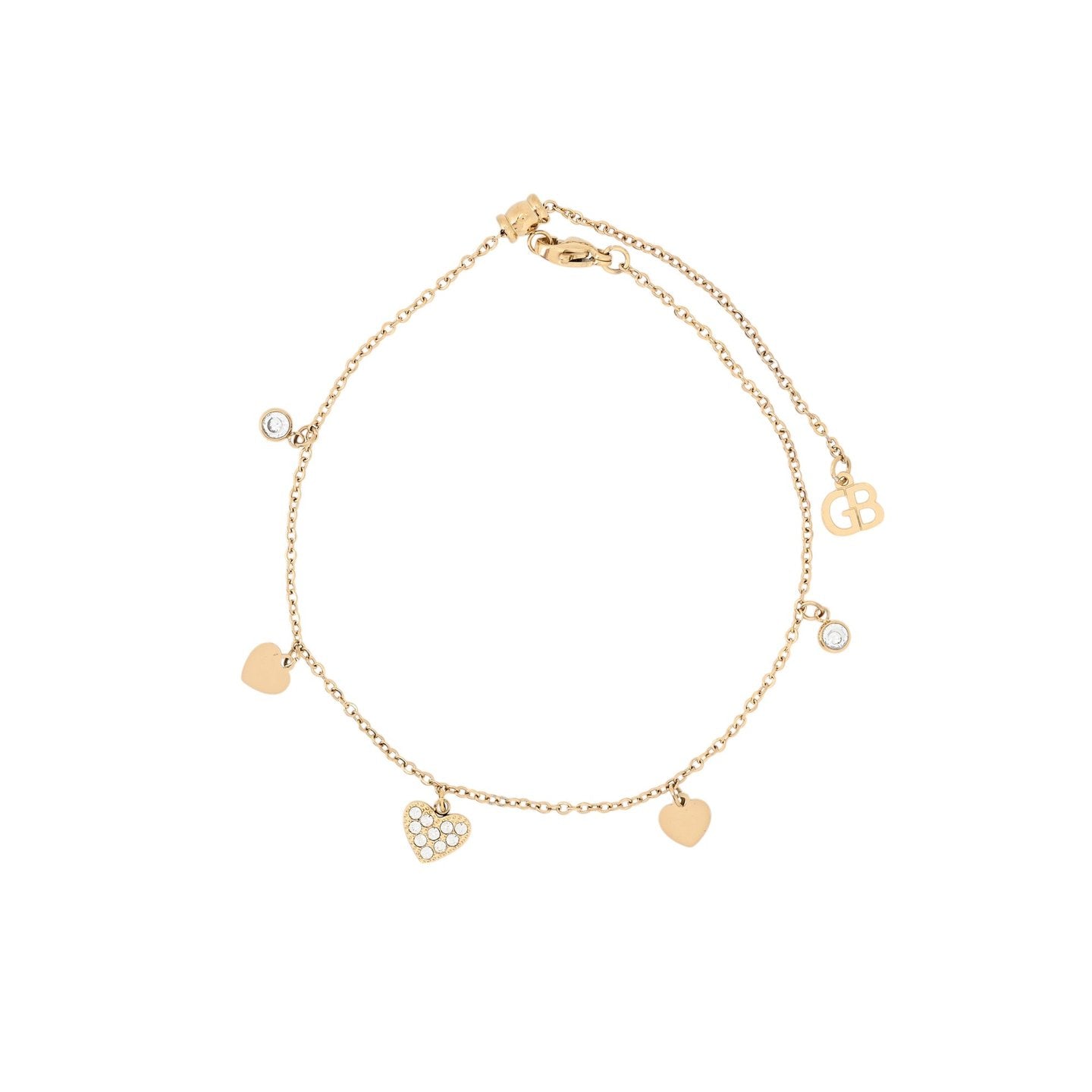 Bracelet Alba de cheville acier cœurs