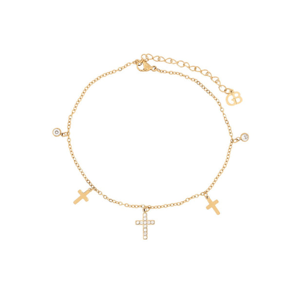 Bracelet Alba de cheville acier croix