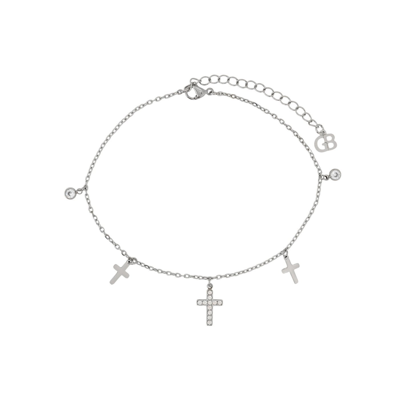 Bracelet Alba de cheville acier croix