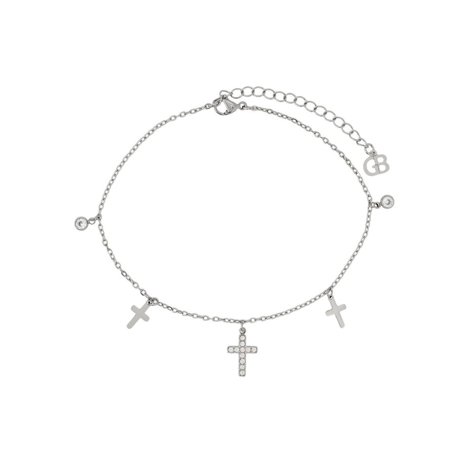 Bracelet Alba de cheville acier croix