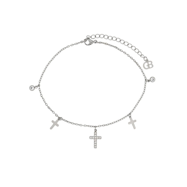 Bracelet Alba de cheville acier croix