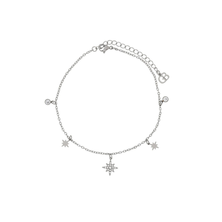 Bracelet Alba de cheville acier étoile