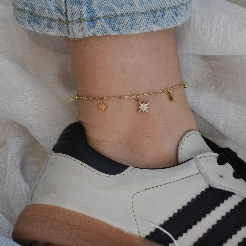 Bracelet Alba de cheville acier étoile