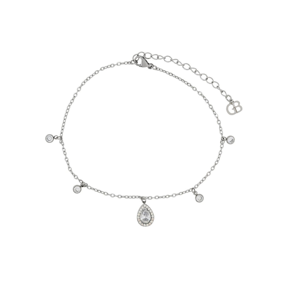 Bracelet Alba de cheville acier brillante ovale