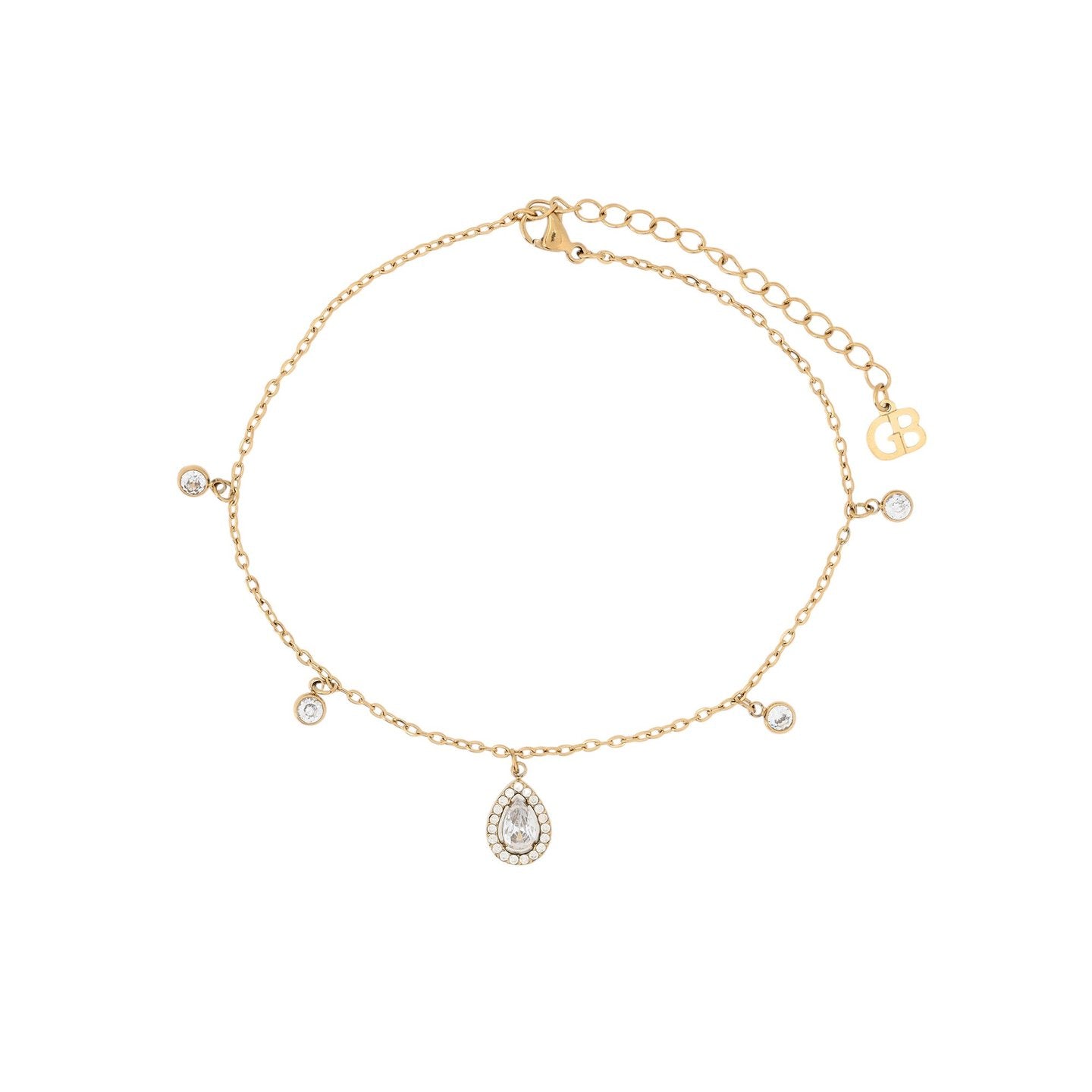 Bracelet Alba de cheville acier brillante ovale