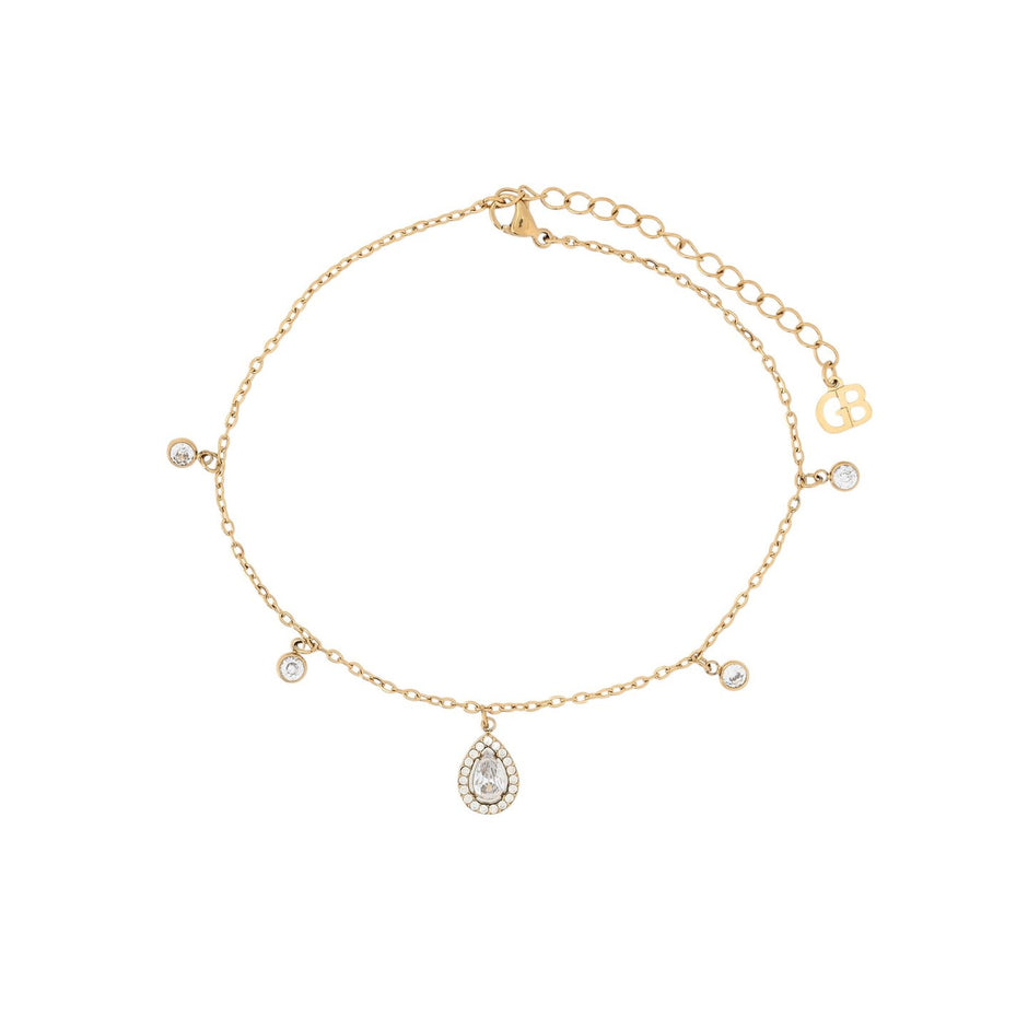 Bracelet Alba de cheville acier brillante ovale