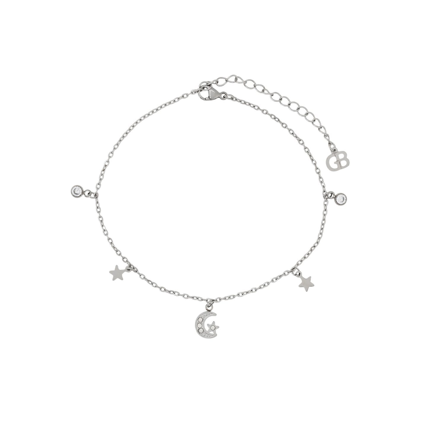 Bracelet Alba de cheville acier lune