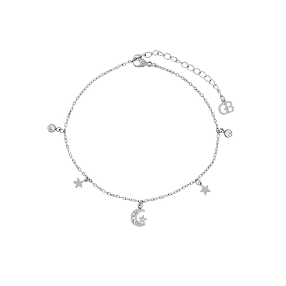 Bracelet Alba de cheville acier lune