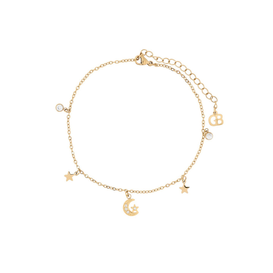Bracelet Alba de cheville acier lune