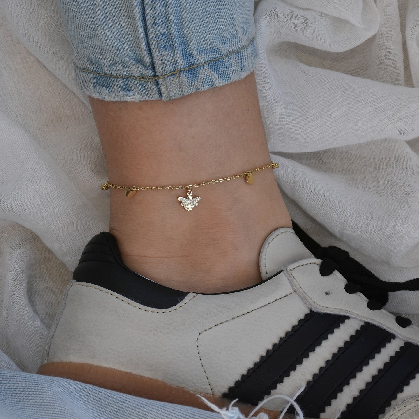 Bracelet Alba de cheville acier abeille