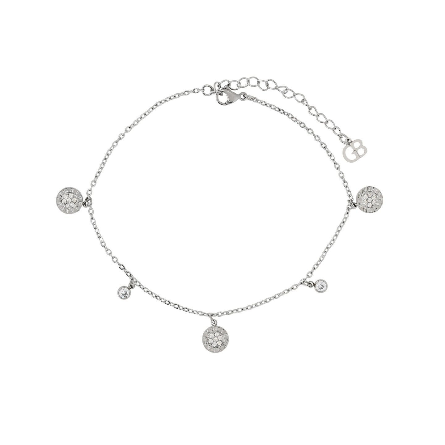 Bracelet Alba de cheville acier pendentifs rond