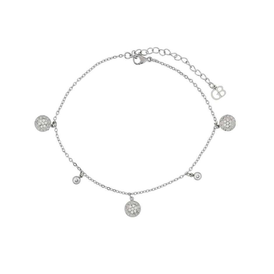 Bracelet Alba de cheville acier pendentifs rond