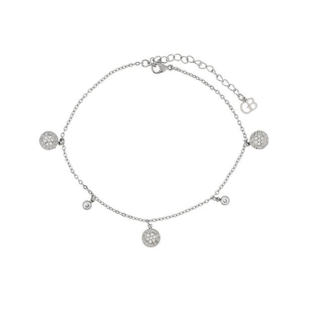 Bracelet Alba de cheville acier pendentifs rond