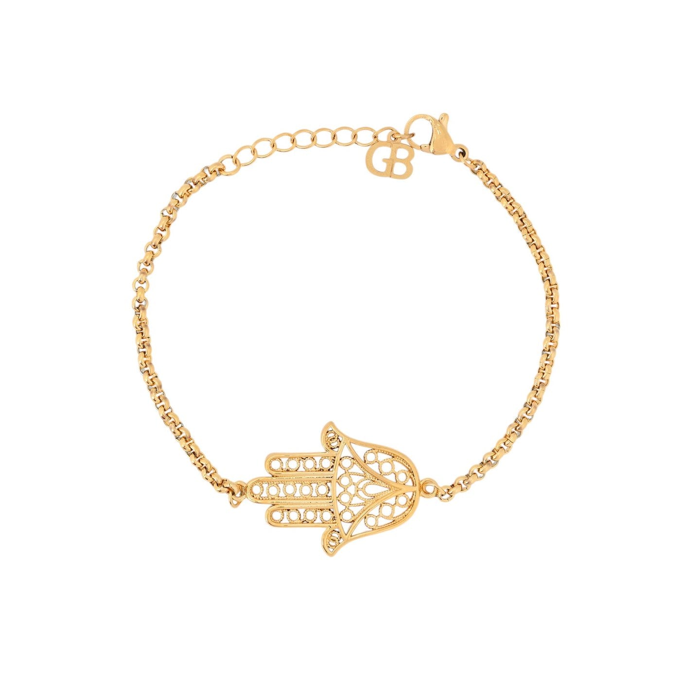 Bracelet plaqué or main Luna