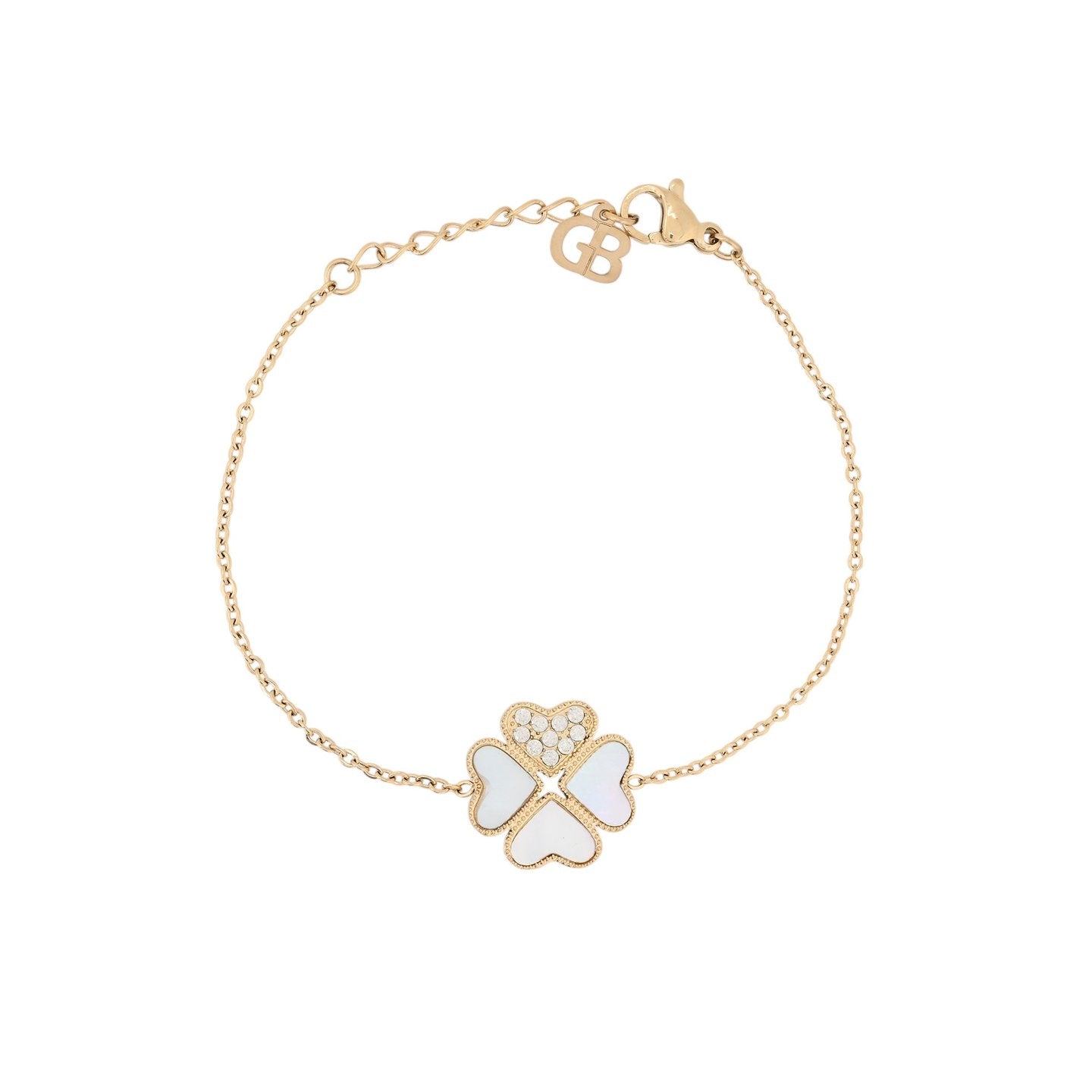 Bracelet Alba en acier avec trèfle