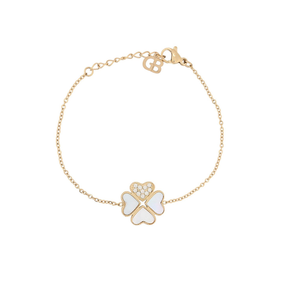 Bracelet Alba en acier avec trèfle