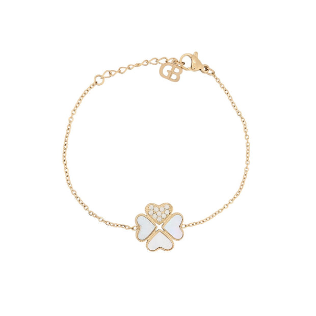 Bracelet Alba en acier avec trèfle