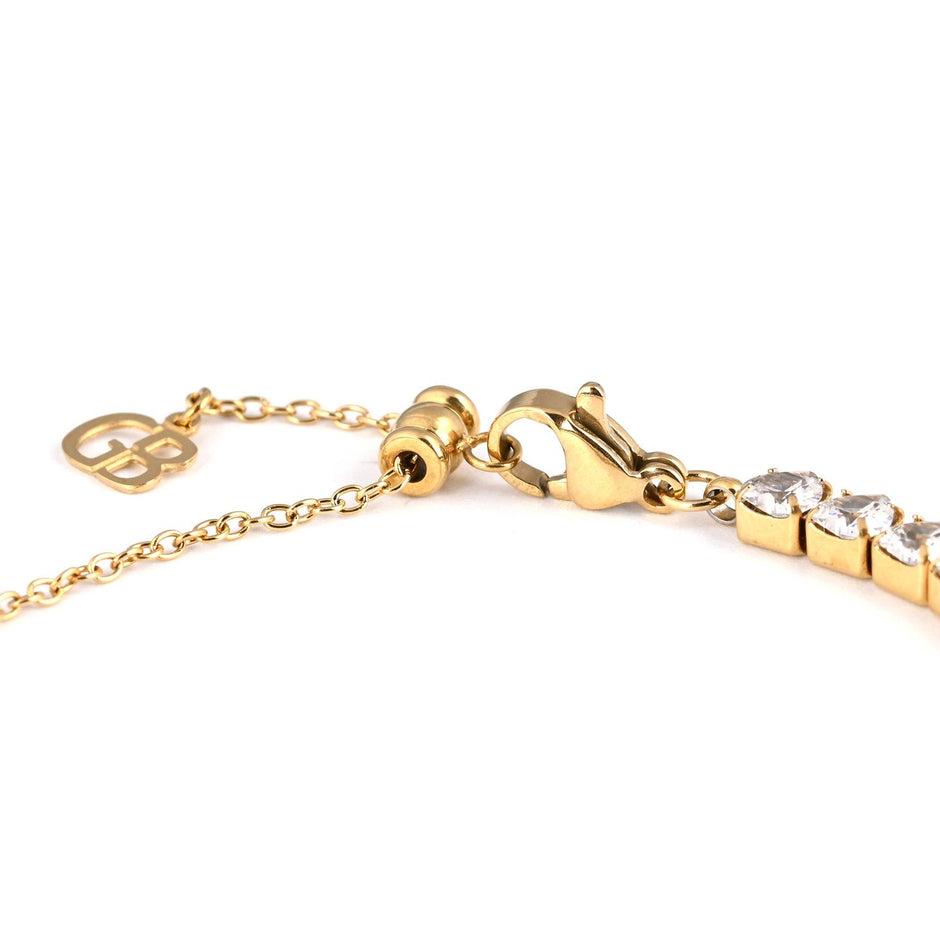 Bracelet Alba rivière en acier cœurs