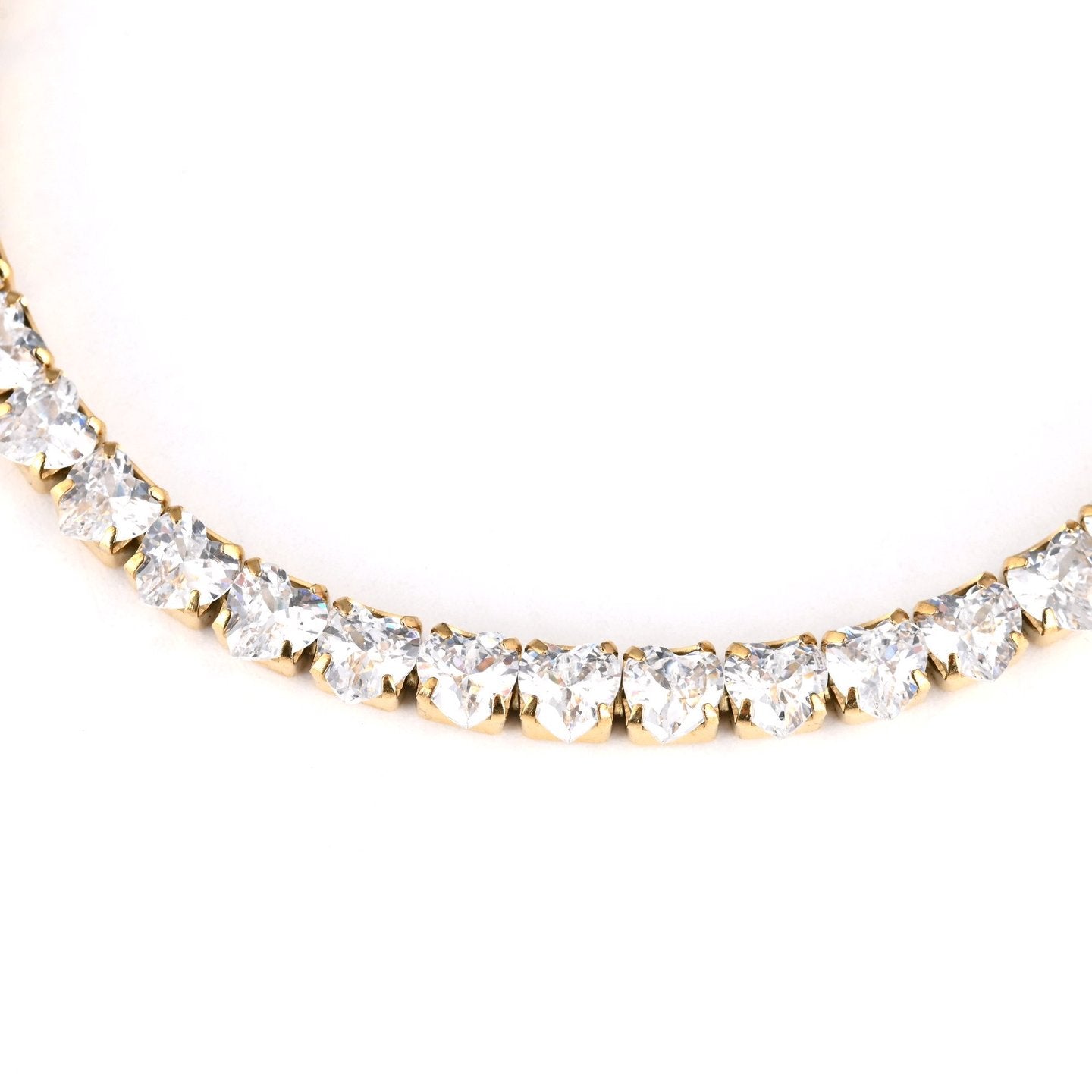 Bracelet Alba rivière en acier cœurs