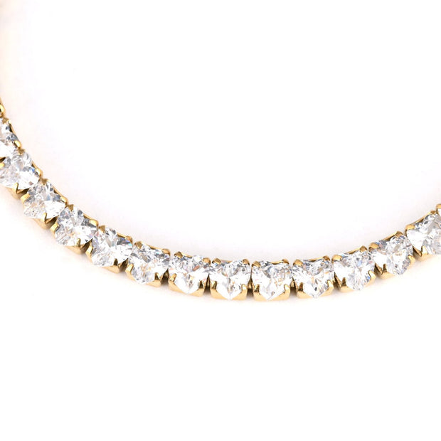 Bracelet Alba rivière en acier cœurs