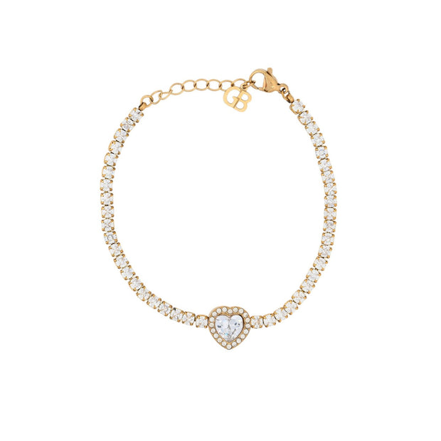 Bracelet Alba en acier rivière coeur