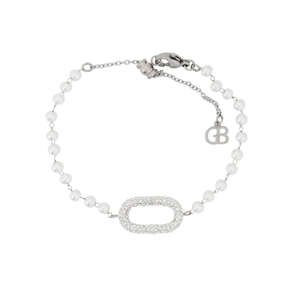 Bracelet Alba en acier perles et brillantes