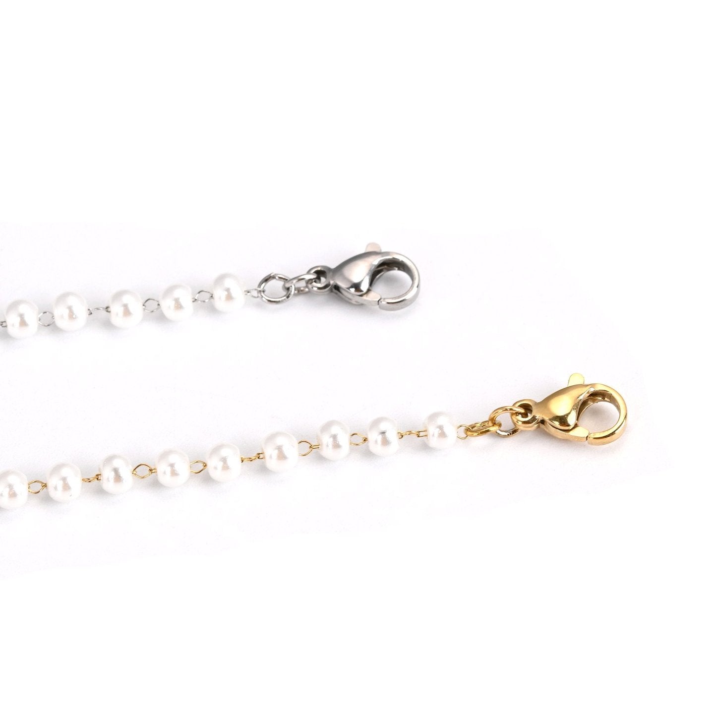Bracelet en acier perles et coração de viana Aria