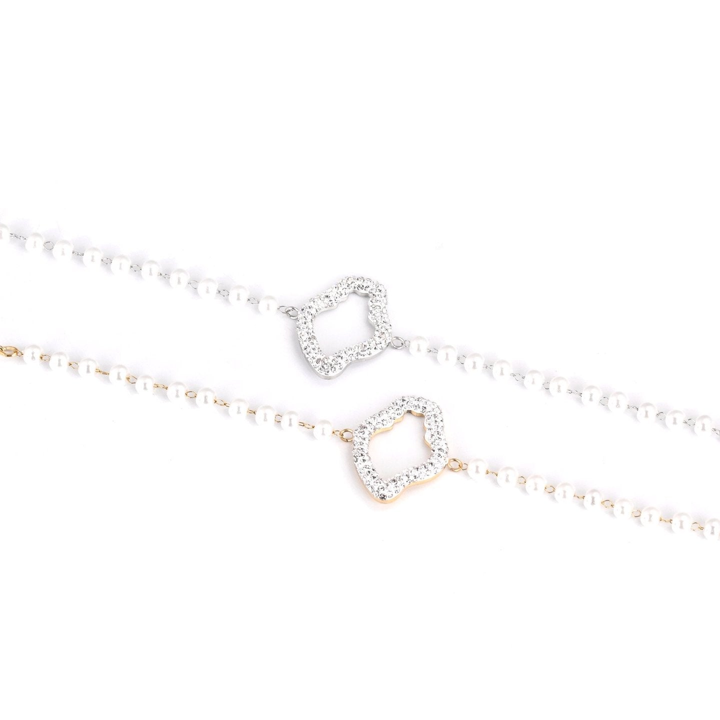 Bracelet en acier perles et coração de viana Aria
