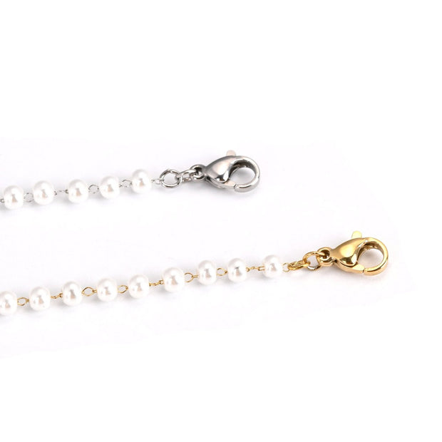 Bracelet en acier perles et coração de viana Aria