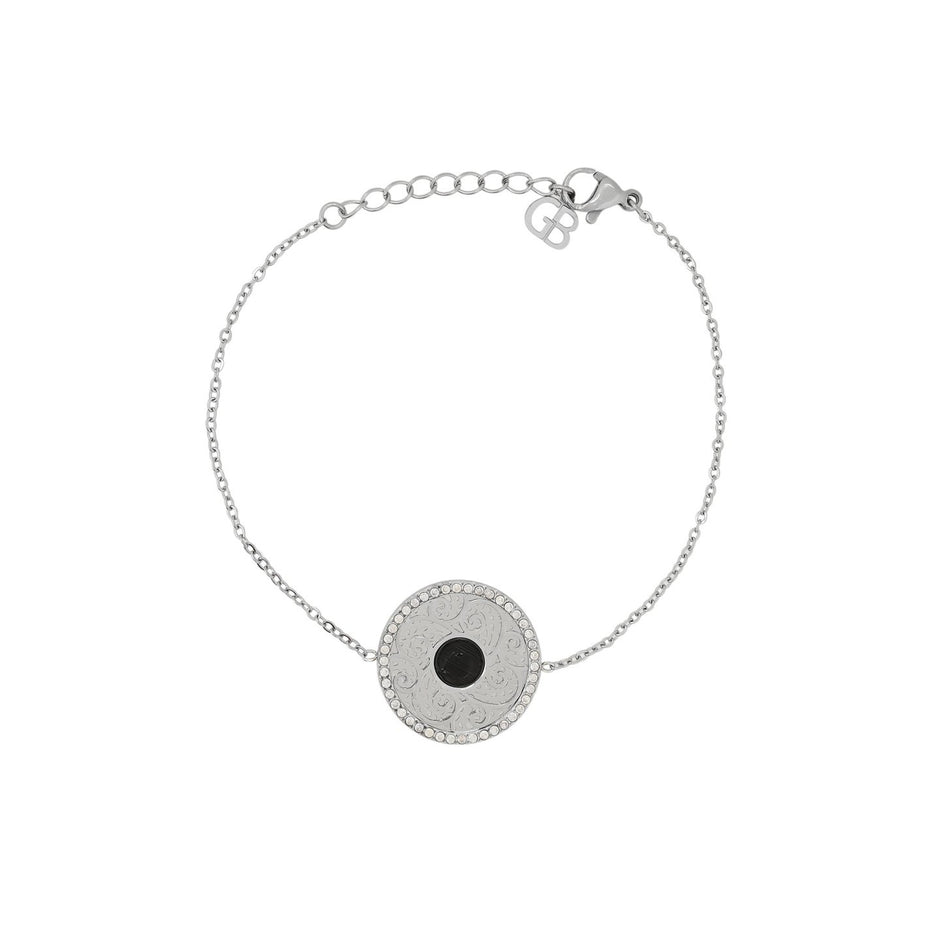 Bracelet Alba en acier texture et pierre