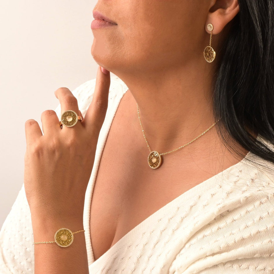 Bracelet Alba en acier texture et pierre