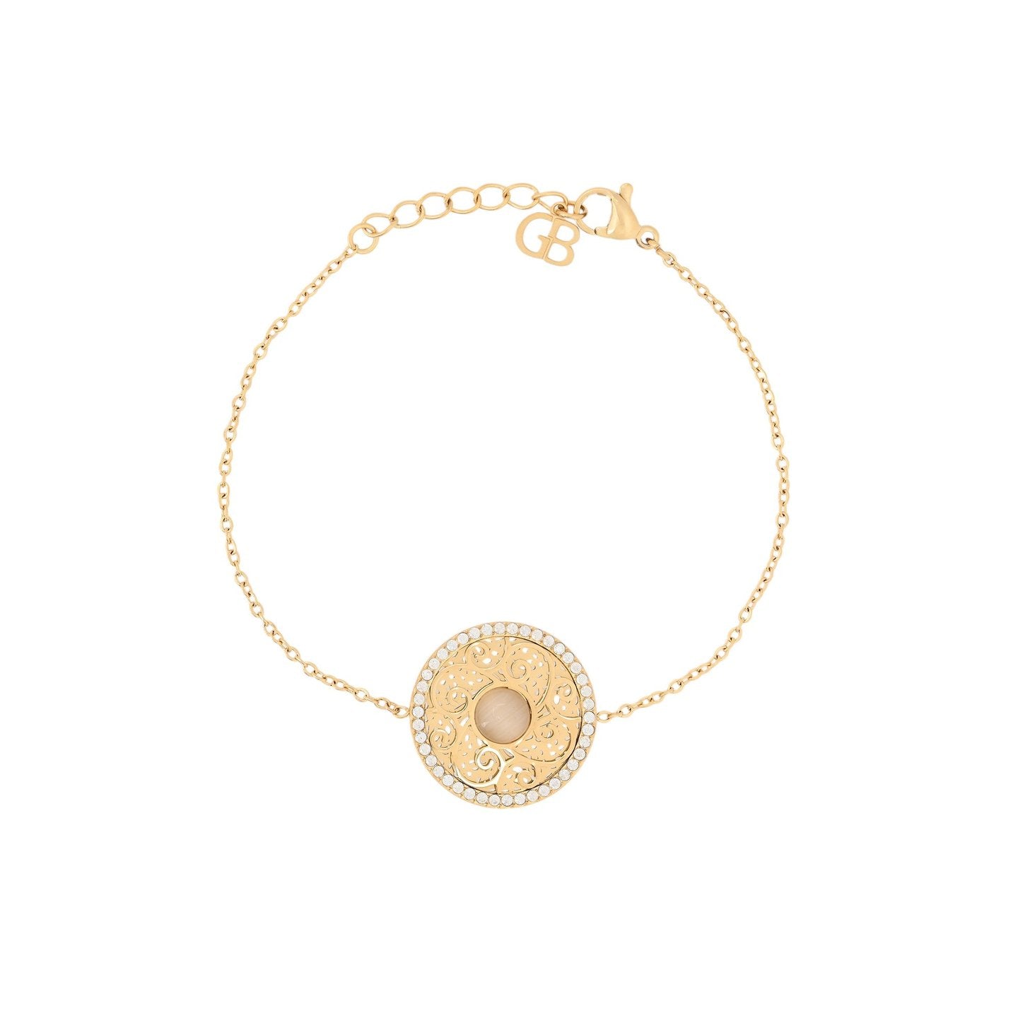 Bracelet Alba en acier texture et pierre