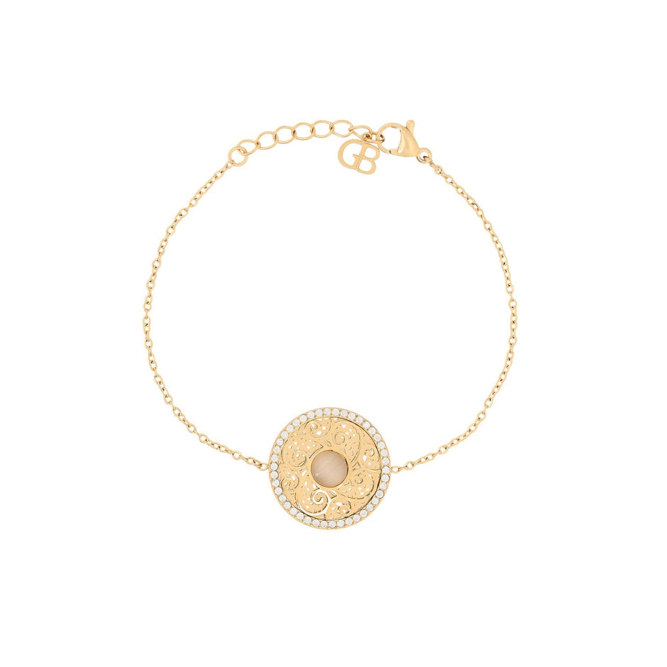 Bracelet Alba en acier texture et pierre