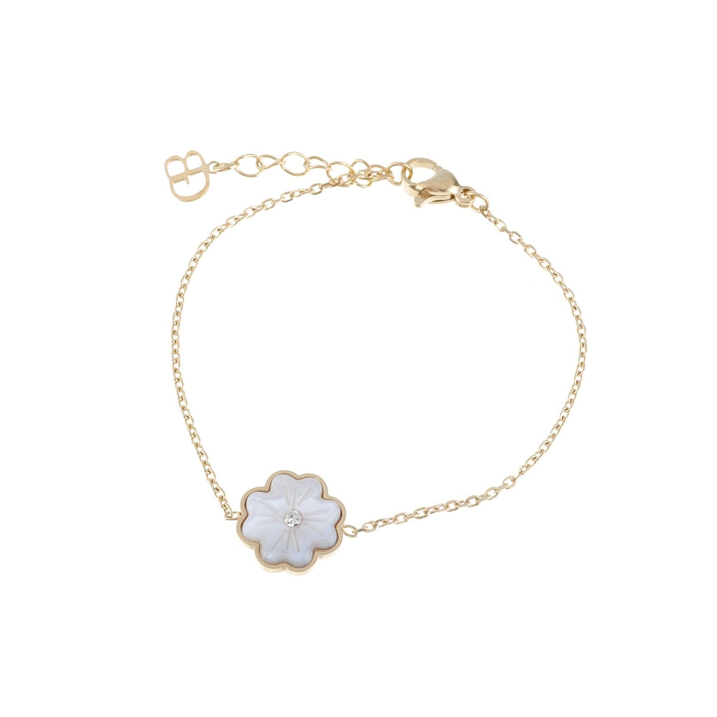 Bracelet Alba en acier trèfle brillant