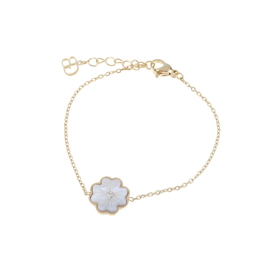 Bracelet Alba en acier trèfle brillant