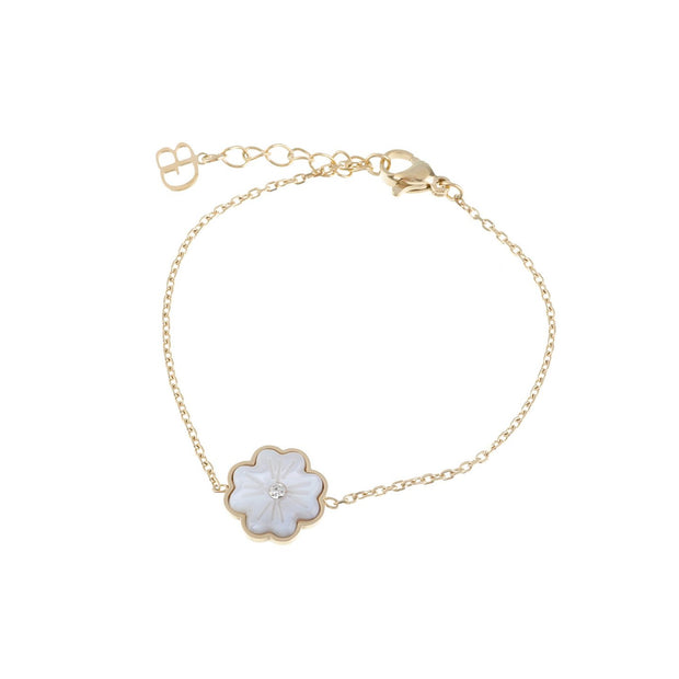 Bracelet Alba en acier trèfle brillant