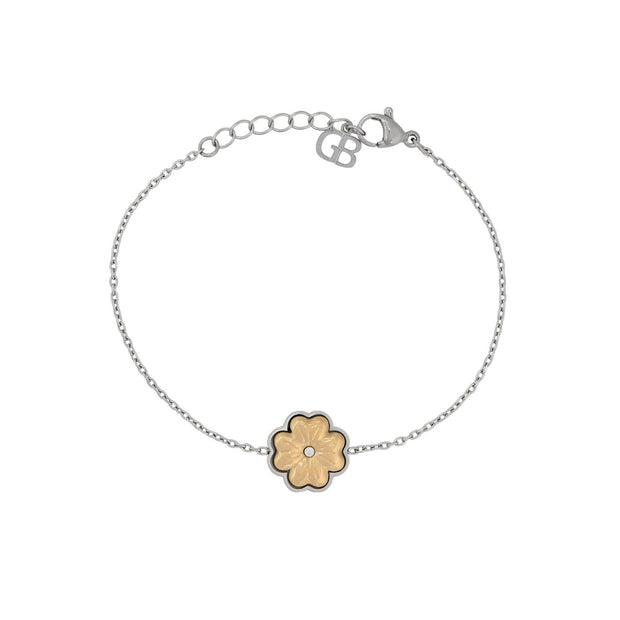 Bracelet Alba en acier trèfle brillant