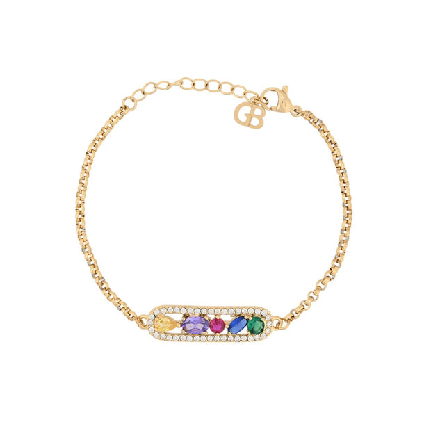 Bracelet Alba en acier zircones coloré