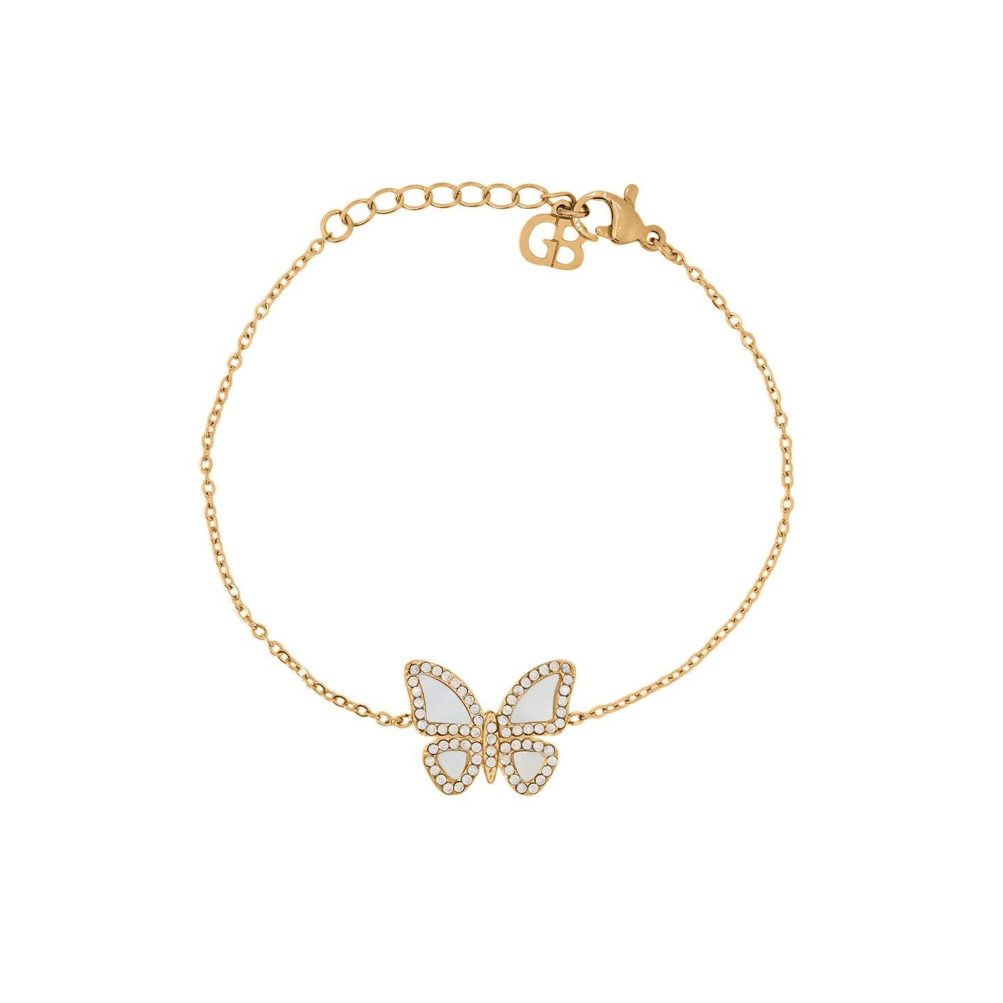 Bracelet Alba en acier papillon nacre
